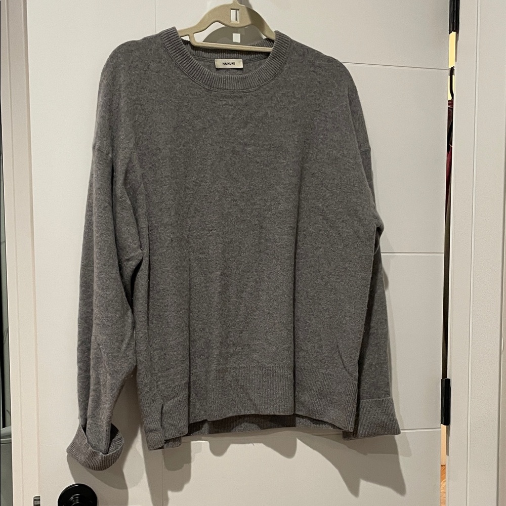Classic Gray Crewneck Women's Sweater